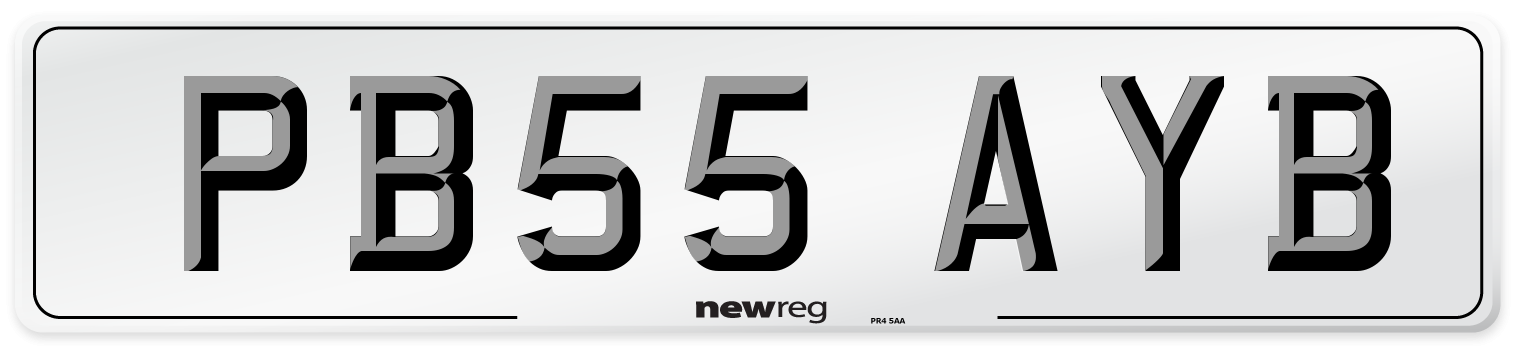 PB55 AYB Number Plate from New Reg